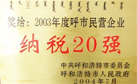 2003年度呼市民营企业征税20强