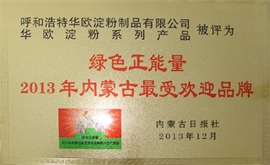 绿色正能量2013年内蒙古最受接待品牌